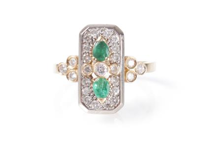 Brillant-Diamantdamenring zus. ca. 0,35 ct - Art, antiques and jewellery