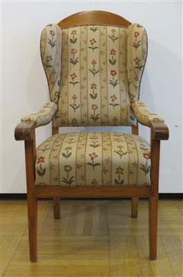 Provinzielles Biedermeier-Ohrenfauteuil, um 1830 - Art, antiques and jewellery