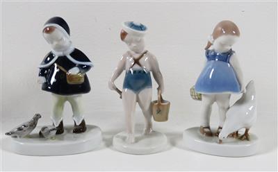 Drei Porzellanfiguren, Entwurf Claire Weiss, Ausführung Rosenthal - Kunst, Antiquitäten und Schmuck