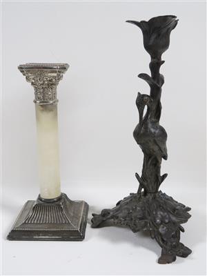 Zwei verschiedene Kerzenleuchter, Ende 19./ 1. Hälfte 20. Jahrhundert - Umění, starožitnosti a šperky