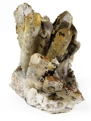 Bergkristall mit Auripigment - Mineralien und Fossilien