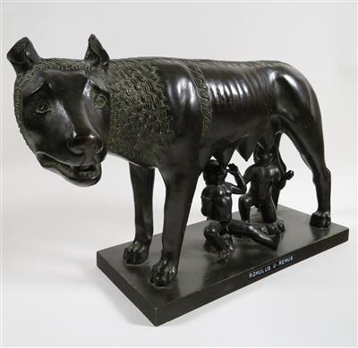 Kapitolinische Wölfin mit Romulus und Remus, Replike, 20. Jahrhundert - Arte, antiquariato e gioielli