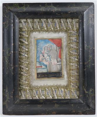 Klosterarbeit, Alpenländisch 18. Jahrhundert - Arte, antiquariato e gioielli