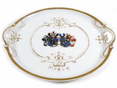 Rundes Tablett mit Wappen, 2. Hälfte 19. Jahrhundert - Umění, starožitnosti a šperky