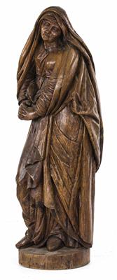 Hl. Maria aus einer Kreuzigungsgruppe, wohl Niederländisch, 1. Hälfte 17. Jahrhundert - Kunst, Antiquitäten und Schmuck