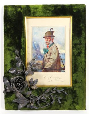 Kaiser Franz Joseph I. von Österreich im Ischler Jagdkostüm - Geschenkportrait - Historische Jagd