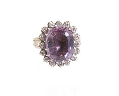 Brillant Amethystring zus. ca. 0,50 ct - Kunst, Antiquitäten und Schmuck