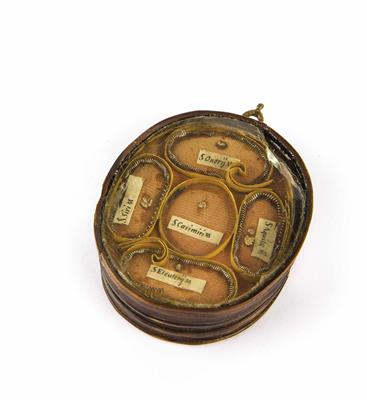 Horndose-Reliquienkapsel, Salzburg, 17. Jahrhundert - Arte, antiquariato e gioielli