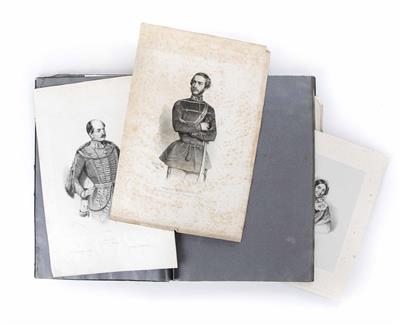 Nachlass Graf Thun: Folioband mit 51 Portraitgrafiken - Art, antiques and jewellery