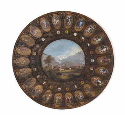 Schweizer Kanton-Tondo, 2. Hälfte 19. Jahrhundert - Kunst, Antiquitäten und Schmuck