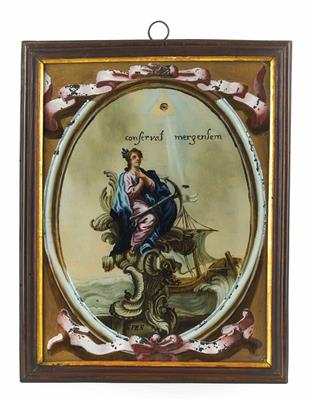 Vier Hinterglasbilder, Deutsch Ende 18. Jahrhundert - Kunst, Antiquitäten und Schmuck