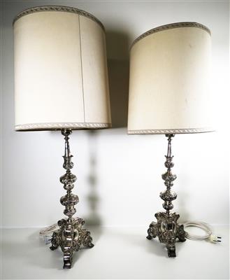 Paar Tischlampen unter Verwendung barocker Altarleuchter - Jewellery, antiques and art