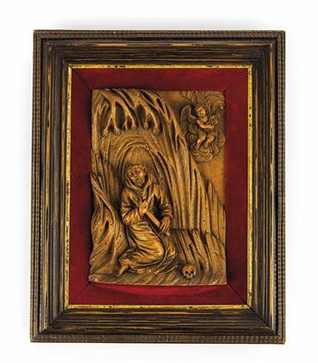Relief, Hl. Franziskus (Franz von Assisi), 1. Hälfte 17. Jahrhundert - Schmuck, Kunst und Antiquitäten