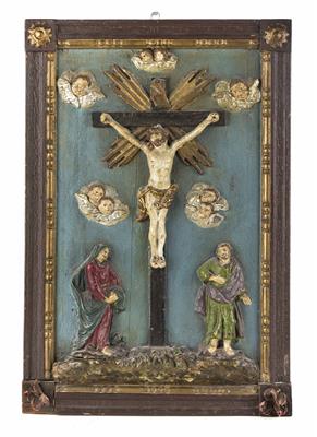 Kreuzigungsgruppe, Alpenländisch um 1800 - Gioielli, arte e antiquariato