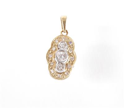 Brillant-Diamantanhänger zus. ca. 0,25 ct - Jewellery, antiques and art