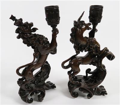 Paar Historismus-Kerzenständer, 2. Hälfte 19. Jahrhundert - Schmuck, Kunst und Antiquitäten