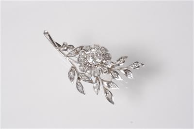 Brillant-Diamantbrosche zus. ca. 1,45 ct - Jewellery, antiques and art