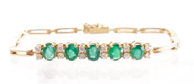Brillant-Smaragdarmband - Gioielli, arte e antiquariato