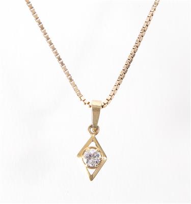 Brillantanhänger ca. 0,25 ct, an Venezianerhalskette - Schmuck, Kunst und Antiquitäten