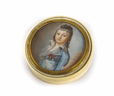 Dose mit Miniaturbildnis, Frankreich vermutlich um 1790/1800 - Schmuck, Kunst und Antiquitäten