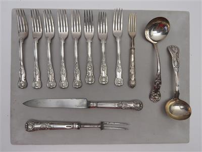 Konvolut von 64 Silberbesteckteilen, England, vornehmlich 19. Jahrhundert - Klenoty, umění a starožitnosti