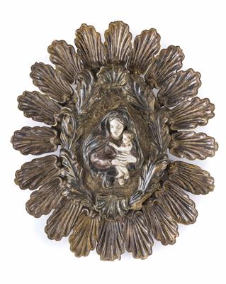 Reliefmedaillon, Madonna mit Kind, Iberischer Kolonialstil,17./18. Jahrhundert - Jewellery, antiques and art