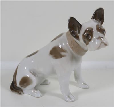 Junge französische Bulldogge, Entwurf Fitz Diller 1913, Ausführung Rosenthal, Selb um 1920 - Schmuck, Kunst und Antiquitäten