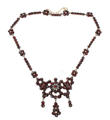 Granatcollier - Schmuck, Kunst und Antiquitäten