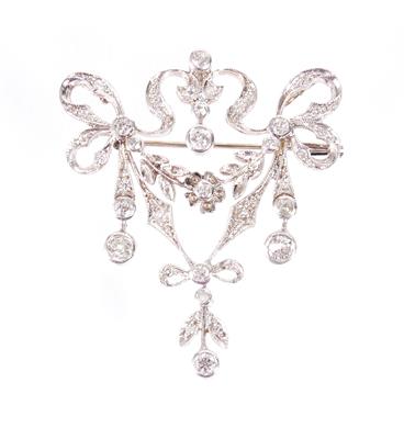 Brillant-Diamantbrosche zus. ca. 1,10 ct - Jewellery, antiques and art