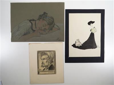 Drei Zeichnungen, 19./20. Jahrhundert - Schmuck, Kunst und Antiquitäten