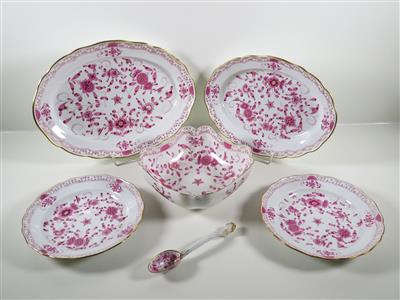 2 ovale Platten, Schüssel, 2 Speiseteller, Meissen, 1860-1924 - Schmuck, Kunst & Antiquitäten