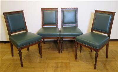 Satz von vier neoklassizistischen Sesseln, 4. Viertel 19. Jahrhundert - Schmuck, Kunst und Antiquitäten