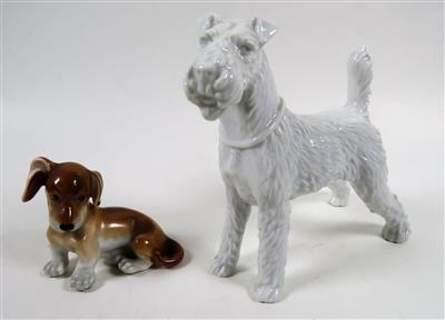 Terrier und kleiner Dackel, - Schmuck, Kunst und Antiquitäten