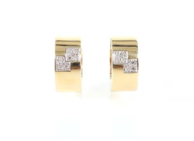 2 Brillantkreolen zus. 0,09 ct - Schmuck, Kunst und Antiquitäten