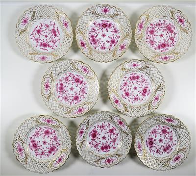 8 Gitterteller, Meissen, 1860-1924 - Schmuck, Kunst & Antiquitäten