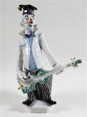 Clown mit Gitarre, Entwurf Peter Strang 1989, Ausführung Meissen 1990 - Jewellery, antiques and art