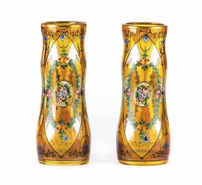 Paar Vasen, Böhmen, wohl Haida, Anfang 20. Jahrhundert - Schmuck, Kunst & Antiquitäten