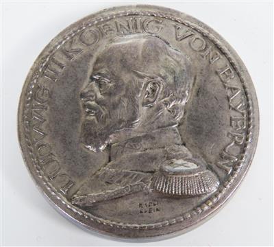 Sog. Steck-Medaille, Bayernthaler 1914/16, Ludwig III. von Richard Klein (1890-1967) - Klenoty, umění a starožitnosti