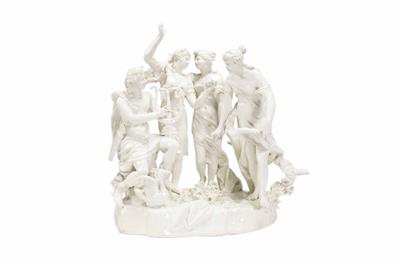 Mythologische Figurengruppe mit Apoll und den drei Grazien, Neapel, Ende 18./19. Jahrhundert - Schmuck, Kunst & Antiquitäten