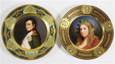 Zwei Bildnisteller "Napoleon I" und "Hebea", - Jewellery, antiques and art