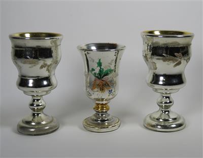 Paar Silberglas-Pokale, ein -Fußbecher, 2. Hälfte 19. Jahrhundert - Jewellery, Works of Art and art
