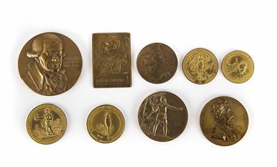 Konvolut von neun Bronze-Medaillen, Ende 19./Anfang 20. Jahrhundert - Klenoty, umění a starožitnosti