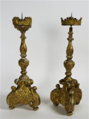 Paar Kerzenleuchter im Barockstil, 19. Jahrhundert - Schmuck, Kunst & Antiquitäten