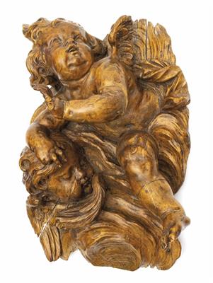 Meisterliches Barockrelief mit Putti, Oberitalien (?), 1. Hälfte 18. Jahrhundert - Schmuck, Kunst & Antiquitäten