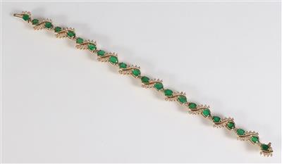 Brillant Smaragd Armband - Klenoty, umění a starožitnosti