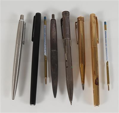 Sechs verschiedene Kugelschreiber - Klenoty, umění a starožitnosti