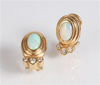 Brillant Opal Ohrsteckclips - Schmuck, Kunst & Antiquitäten