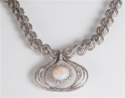Brillant Opal Collier - Schmuck, Kunst & Antiquitäten
