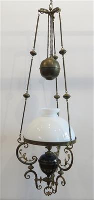 Deckenlampe, ehemals Petroleumlampe, später 19. Jahrhundert - Schmuck, Kunst & Antiquitäten