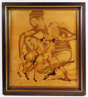 Schwarze Frau, die die Jungen einer erlegten Antilope säugt,20. Jahrhundert - Klenoty, umění a starožitnosti